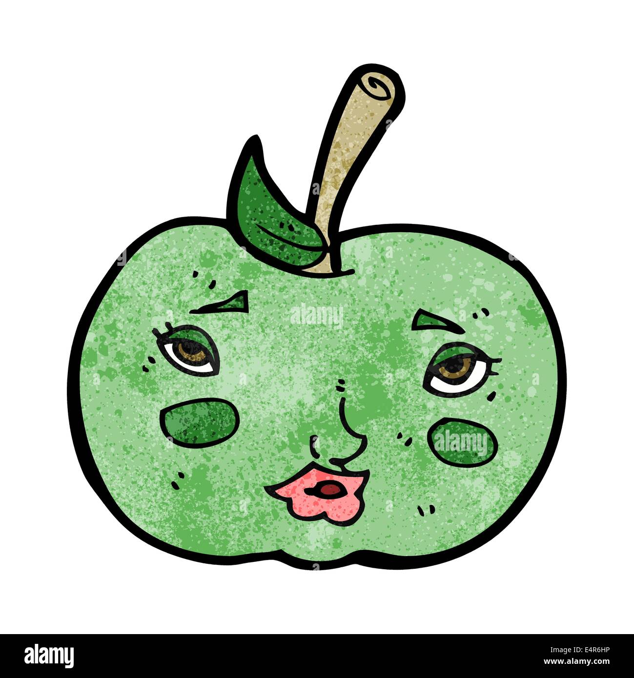 Cartoon Apple With Face Stock Vector Image Art Alamy