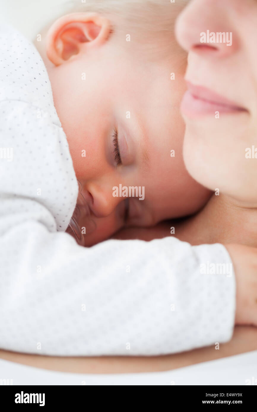 Cute Baby Sleeping On Chest Hi Res Stock Photography And Images Alamy