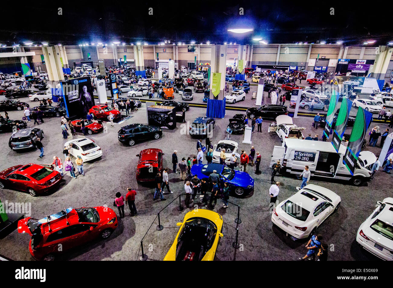 cars on display at an autoshow Stock Photo, Royalty Free Image