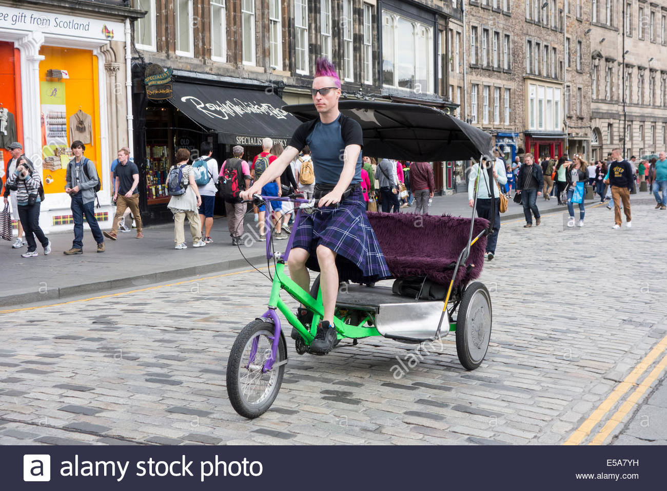 Rickshaw Operator Wearing A Tartan Kilt When Cycling On The Royal pertaining to cycling kilt pertaining to Encourage