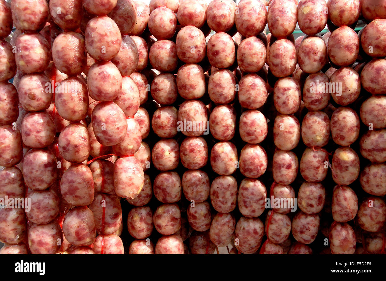 Sausage Vientiane Lao Stock Photo Alamy