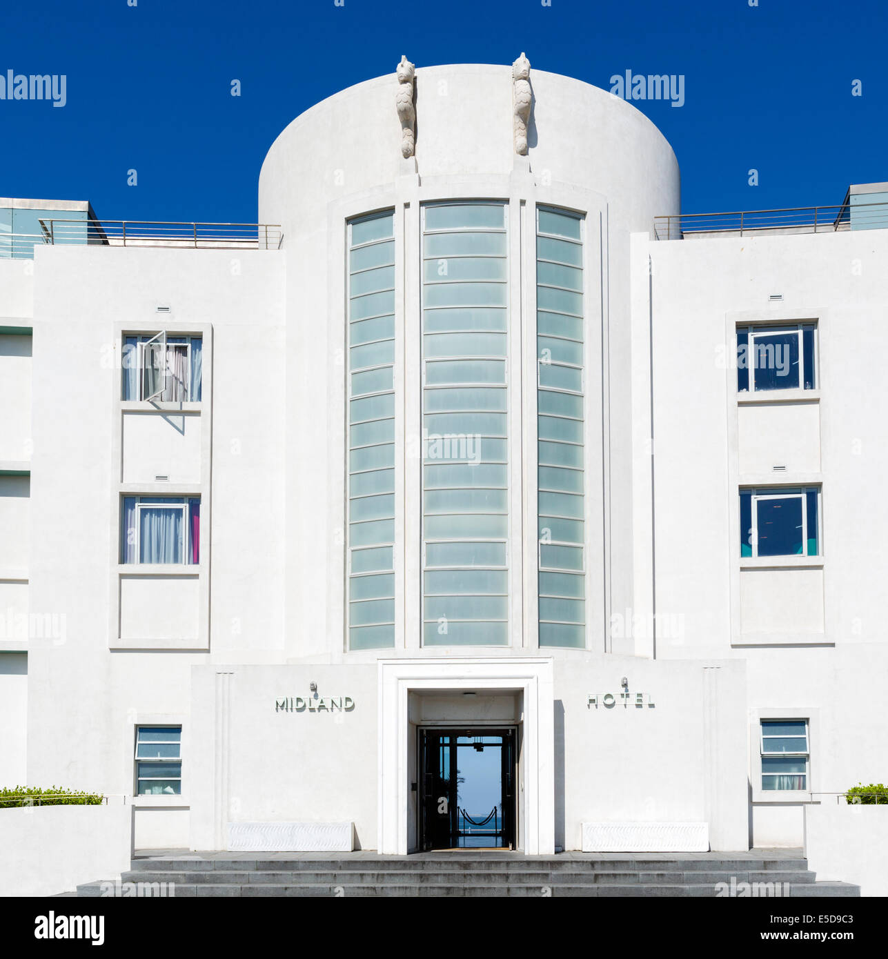 Entrance to the Art Deco Midland Hotel on the promenade in the Stock