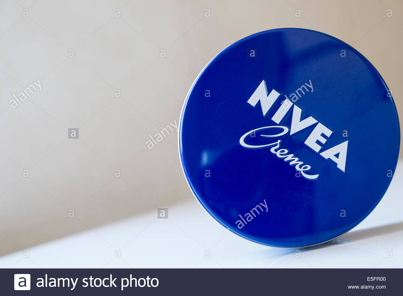 Stock Photo - A distinctive blue tin of Nivea Creme