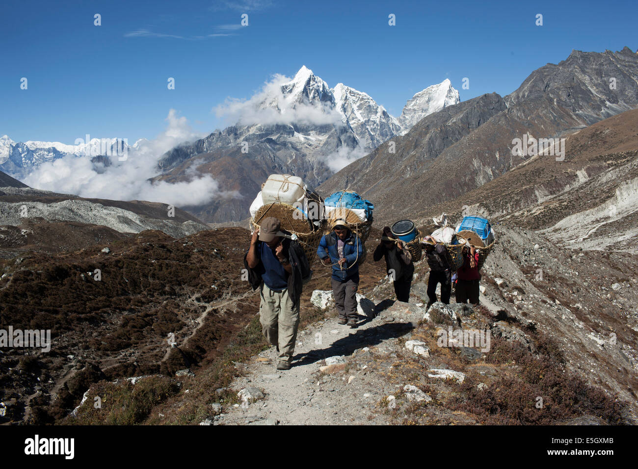 Sherpa's working in the Everest region in Nepal. Sherpa people are an