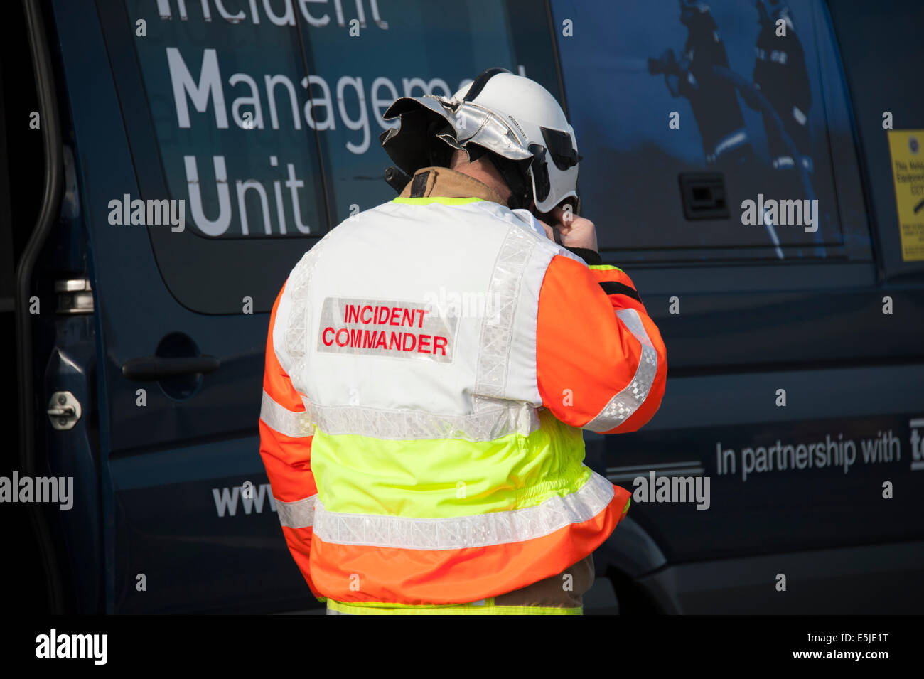 Fire & And Rescue Service Incident Commander OIC Stock Photo, Royalty