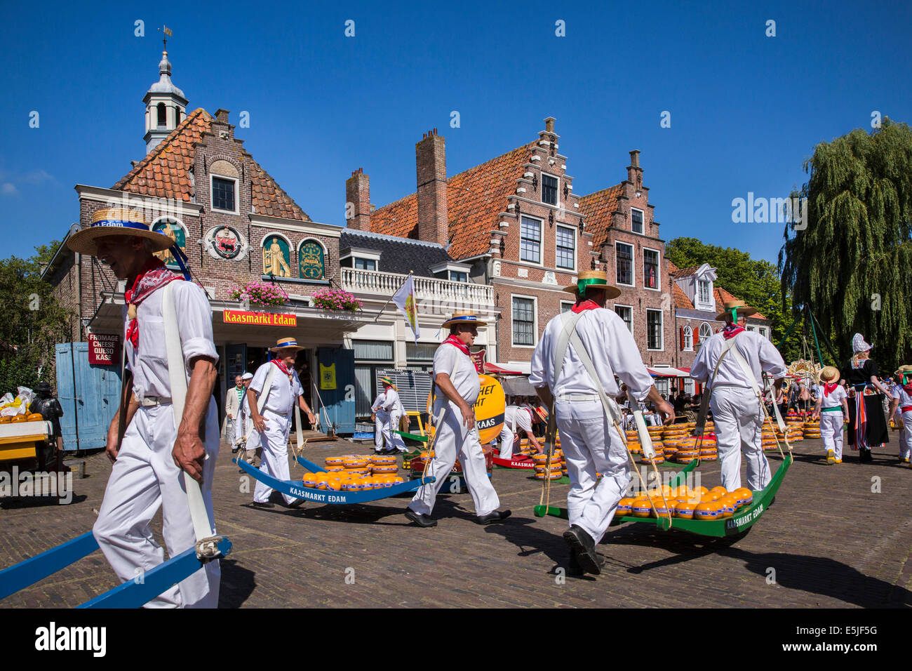 Netherlands, Edam, Cheese market, cheese carriers Stock Photo 72321804