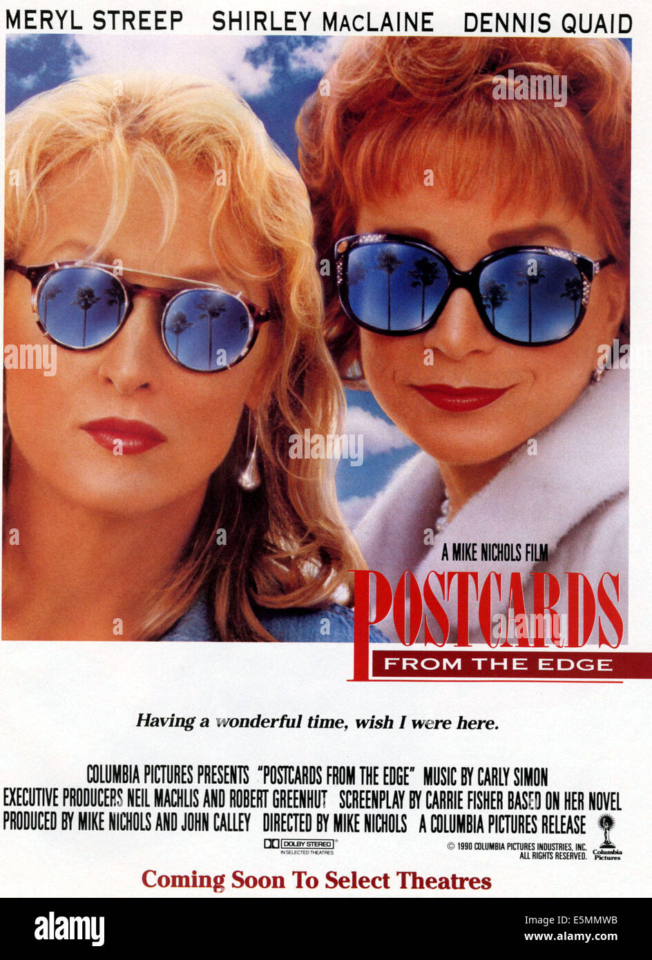 POSTCARDS FROM THE EDGE, lr Meryl Streep, Shirley MacLaine on Stock Photo, Royalty Free Image