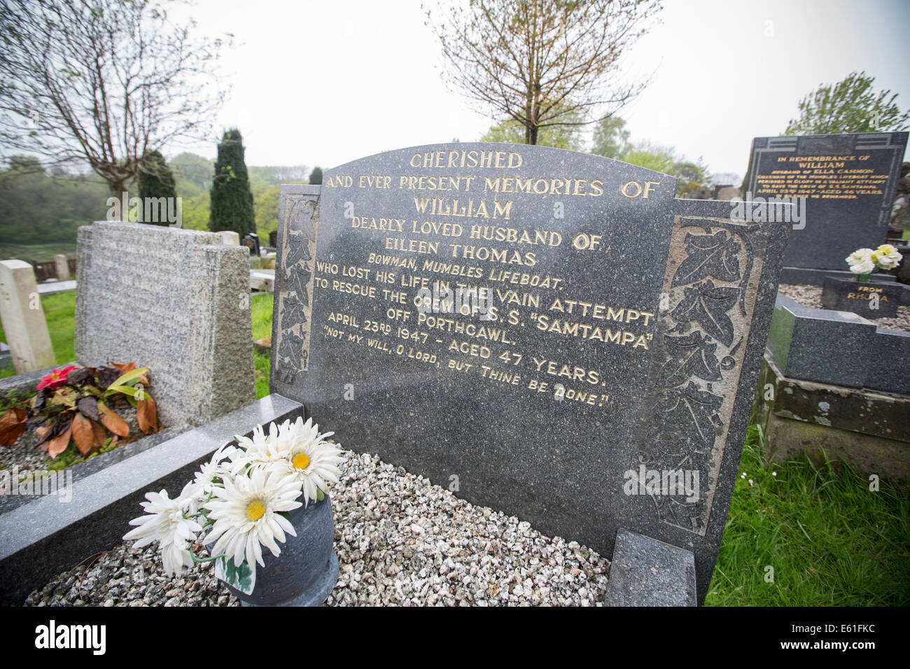 Graves of the 8 crew members of Mumbles Lifeboat, "Edward, Prince of