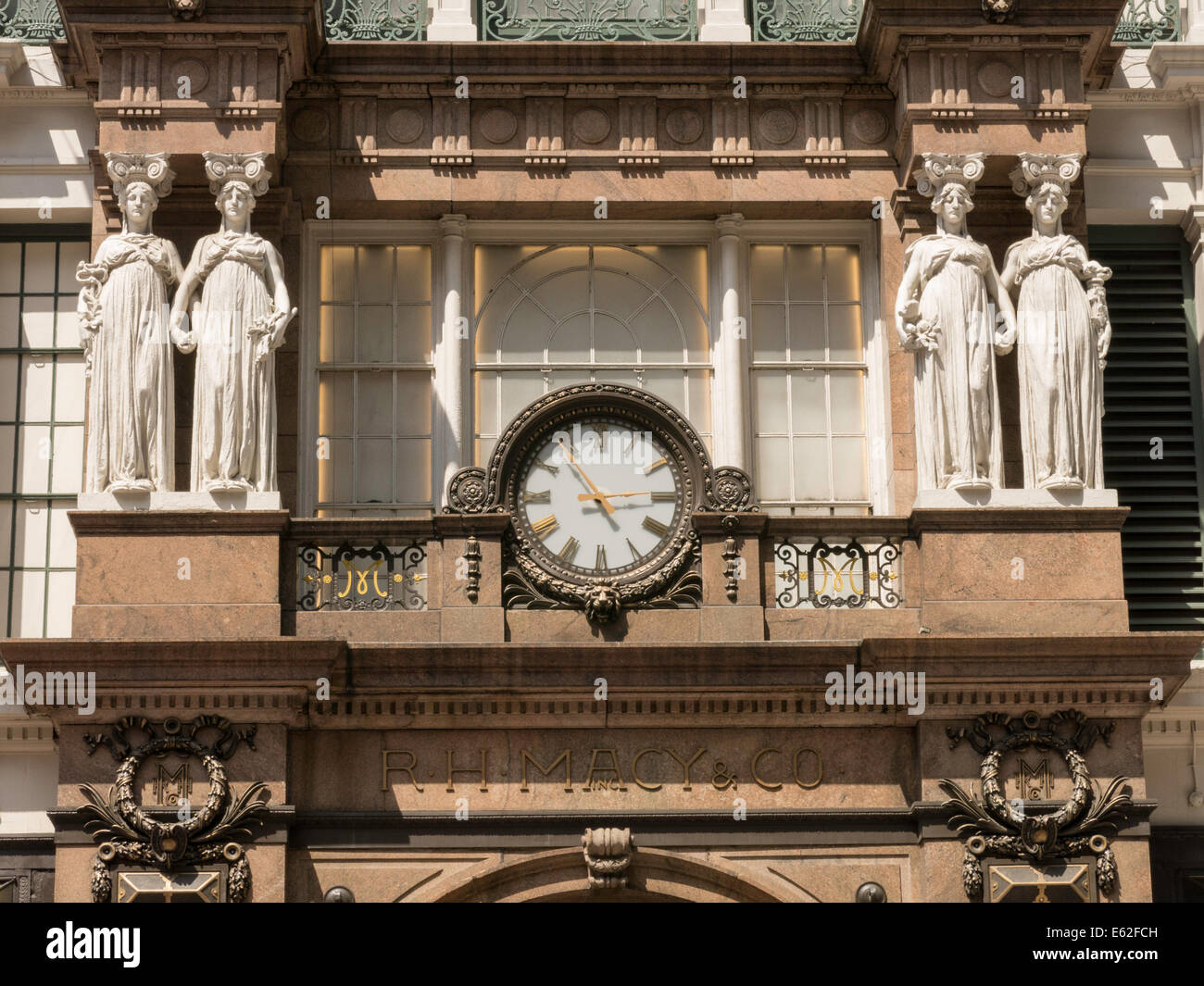 BeauxArts Statues, Main Entrance, Macy's Department Store, 151 W Stock Photo, Royalty Free