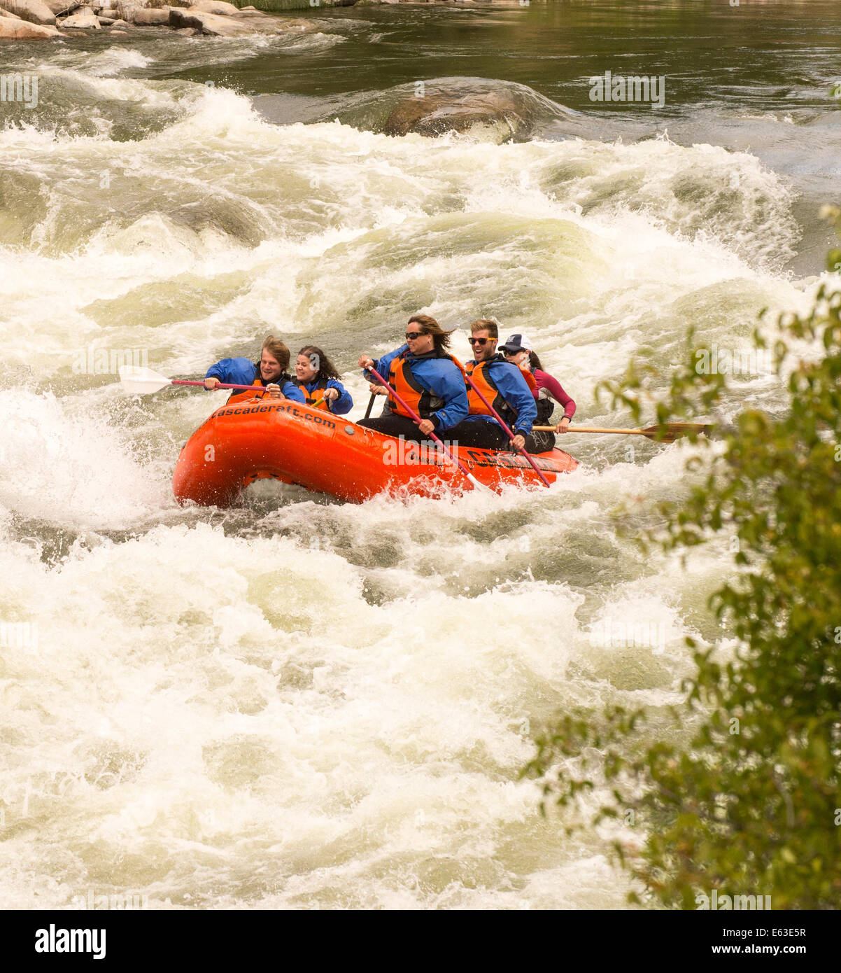 People Whitewater Rafting On The Payette River Boise Idaho Usa Stock