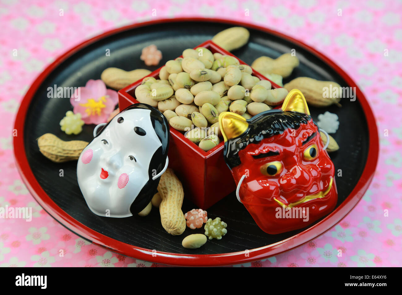 fukumame and masks for setsubun stock photo royalty free image setsubun mask