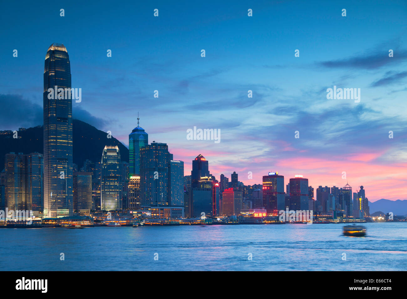 Central Skyline At Sunset Hong Kong Island Hong Kong Stock Photo Alamy