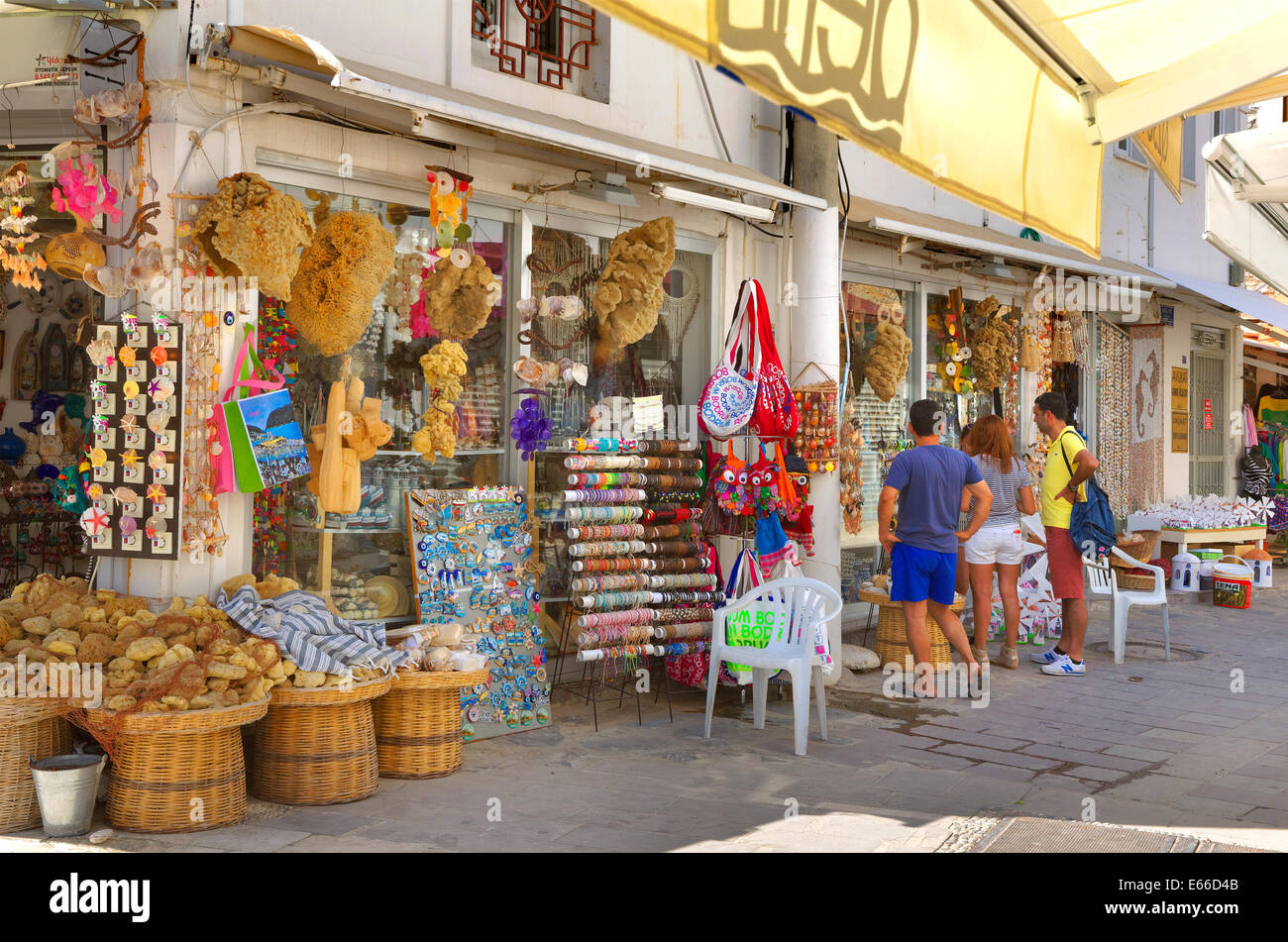 Gift & souvenir shopping in Bodrum town, Mugla province, Turkey Stock Photo, Royalty Free Image
