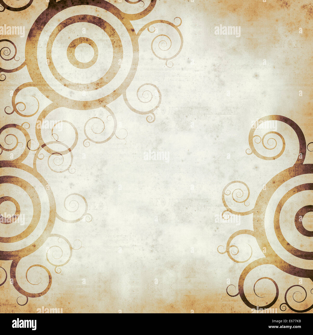 Textured Old Paper Background With Funky Design Stock Photo