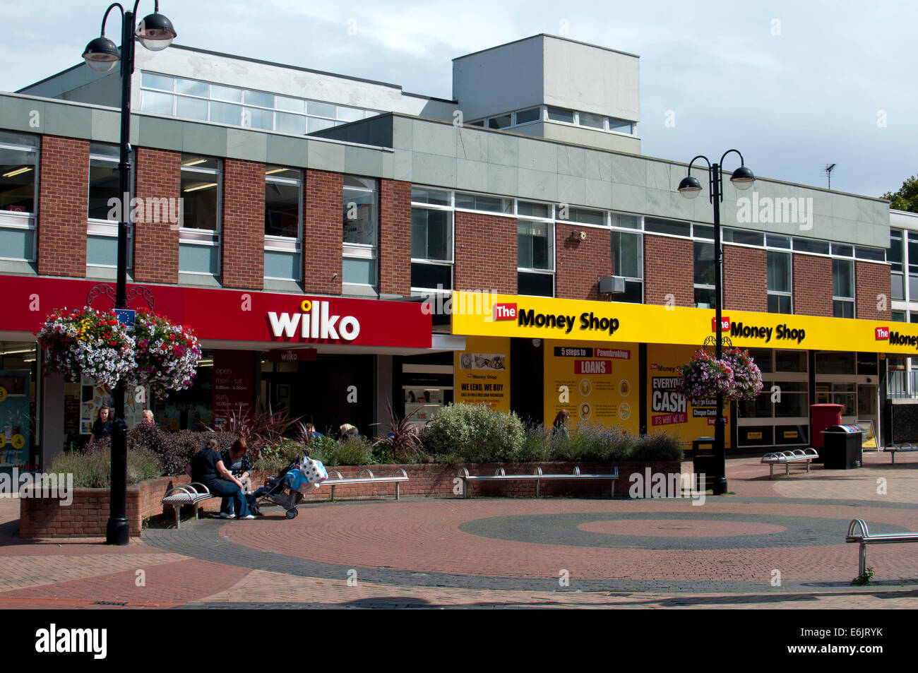 Shops in Church Street, Nuneaton town centre, Warwickshire, England