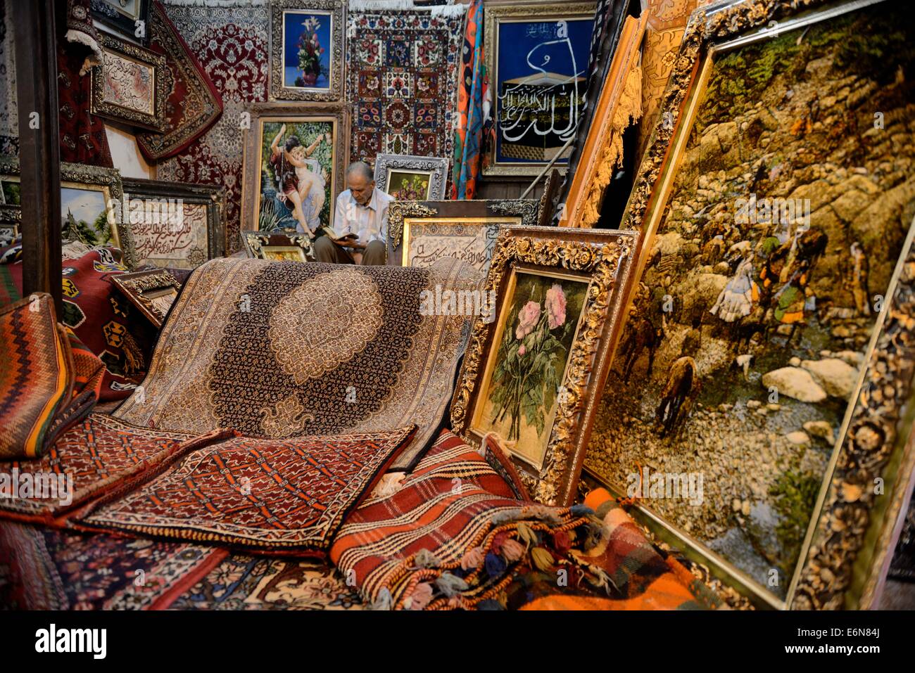 Persian Carpet Shop in Bazaar e Vakil in Shiraz Iran Stock Photo 72996802 Alamy