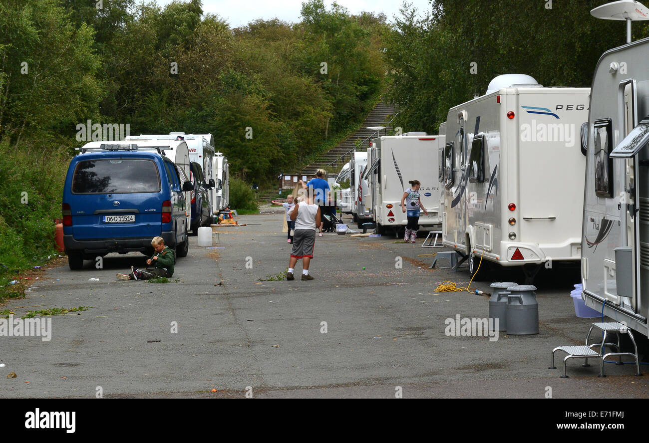 Travellers at Granville Country Park in Telford Uk Stock Photo, Royalty