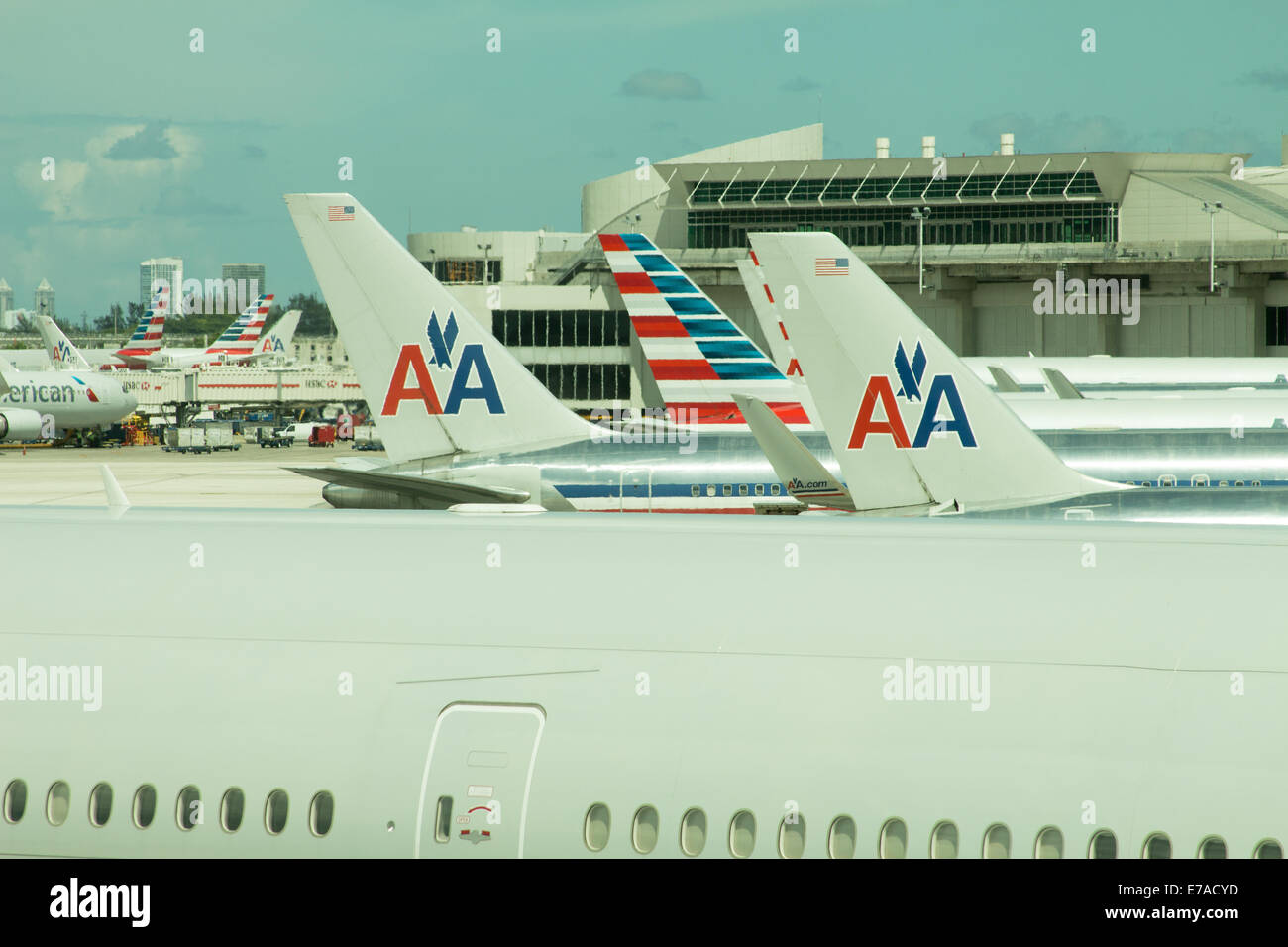 American Airlines plane at Miami International airport Stock Photo
