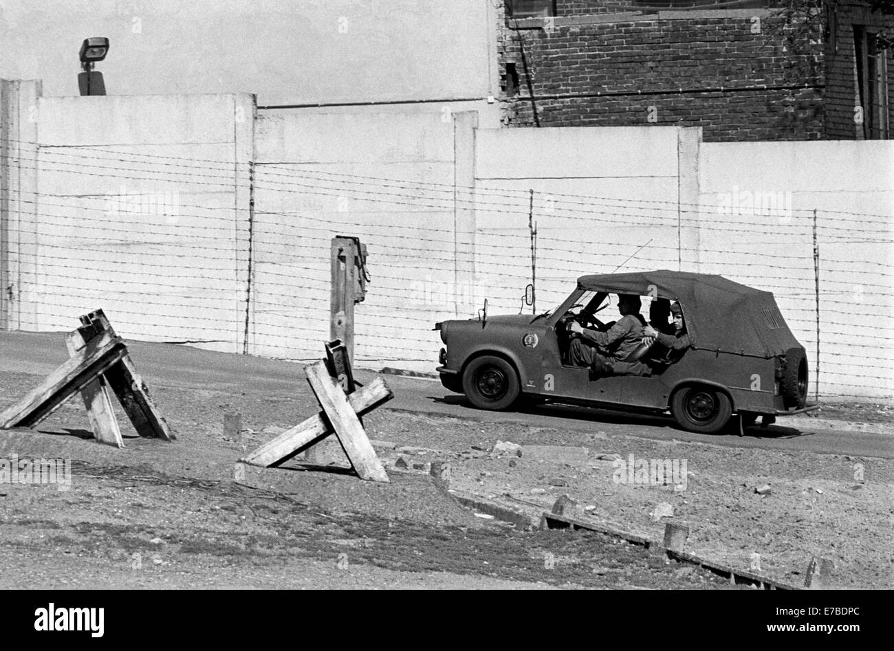 the Berlin Wall, DDR border police ( Volkspolizei Stock Photo, Royalty
