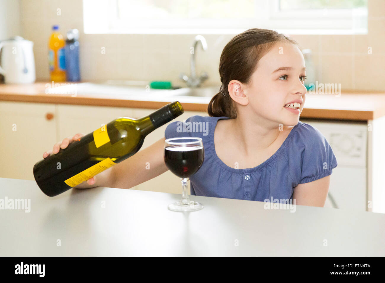 young girl drinking wine Stock Photo, Royalty Free Image 73608874 Alamy