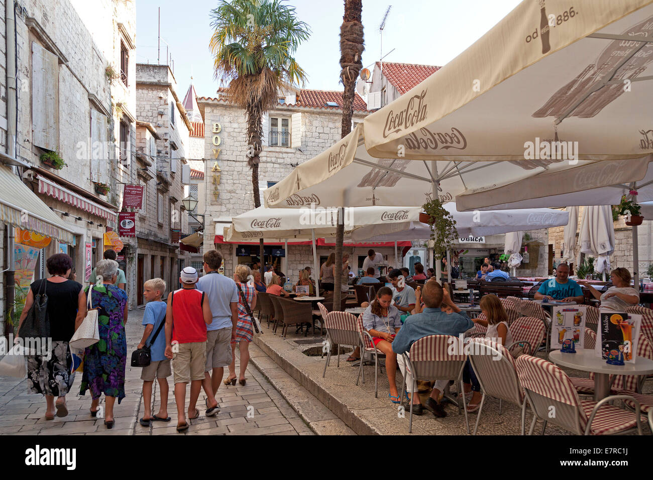restaurant in the old town, Trogir, UNESCO World Heritage Sight Stock