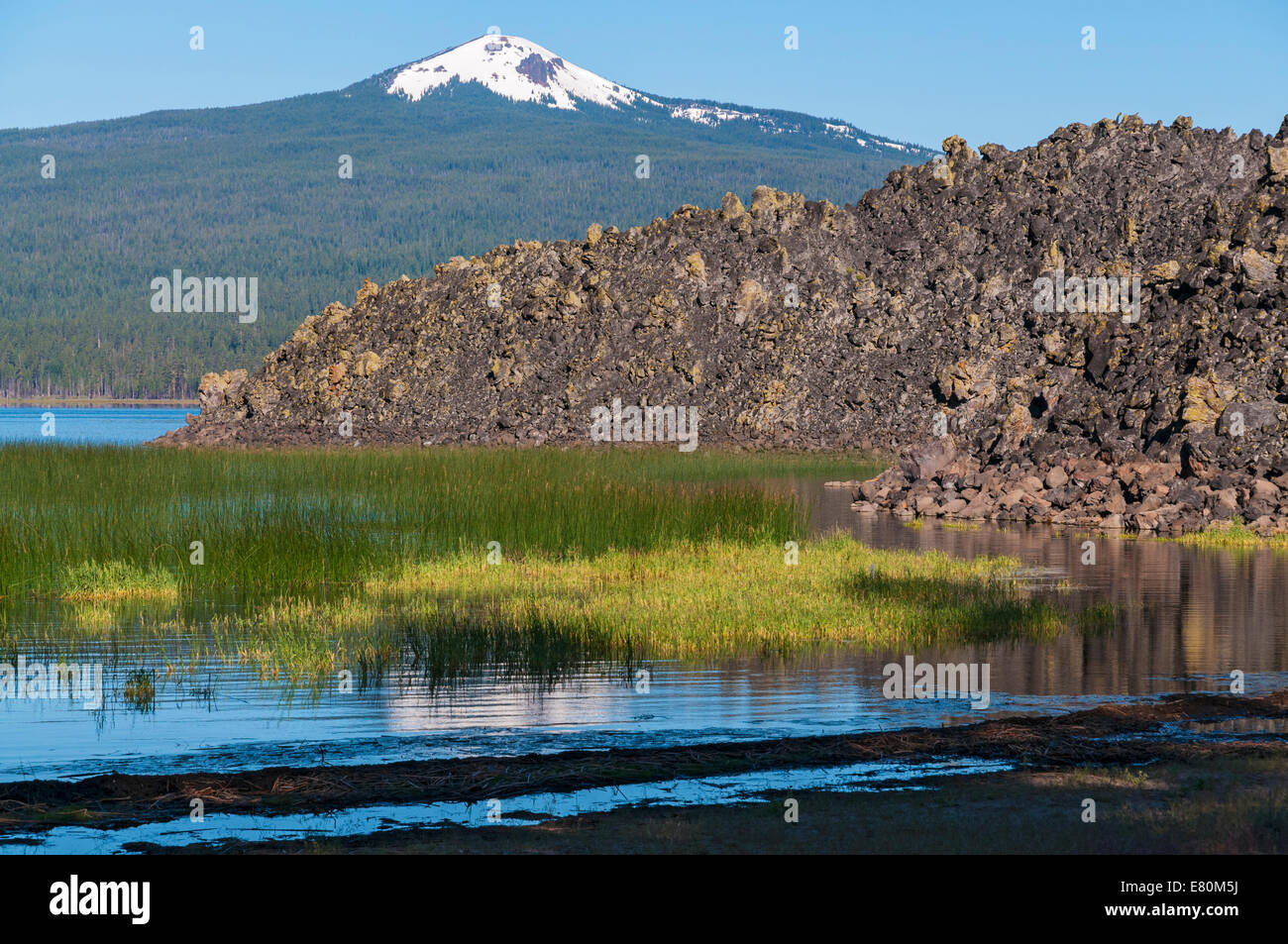Oregon, Cascade Lakes Scenic Byway, Davis Lake Volcanic Field, lava