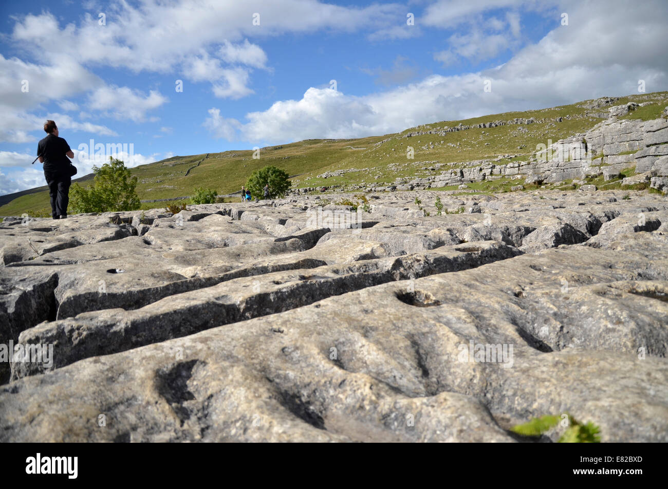 The Limestone Pavements Of Malham Cove In The Yorkshire Dales Stock