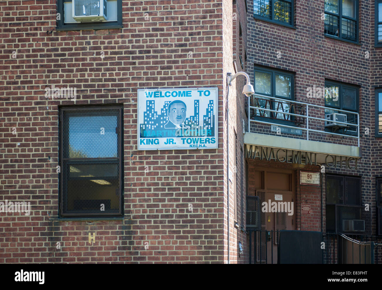 The NYCHA Martin Luther King Jr. Houses complex of apartments in Stock