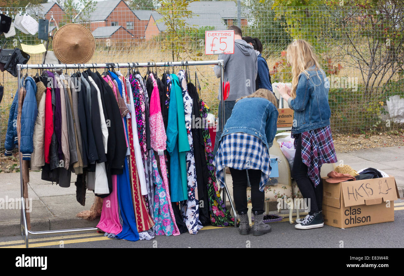 Second Hand Vintage Clothes Stall At The Festival Of Thrift Stock truly Vintage 2Nd Hand Clothing