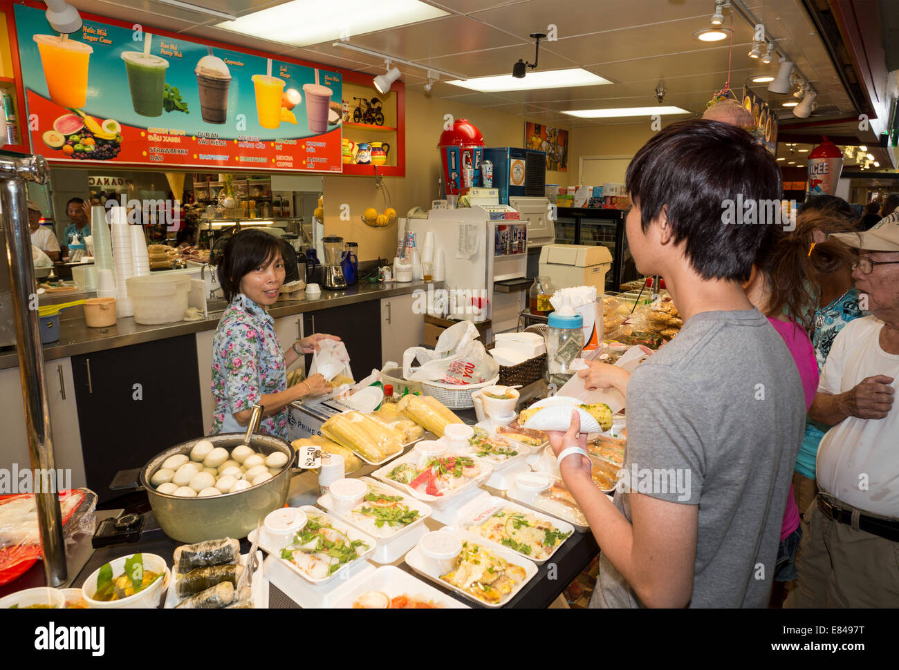 Vietnamese restaurant, food court, Asian Garden Mall, city of Stock Photo, Royalty Free Image
