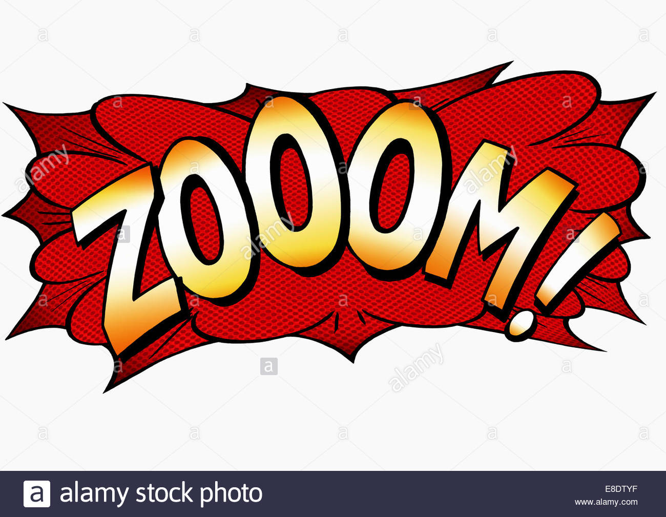 Zoom! comic book text sound effect Stock Photo 74063683 Alamy