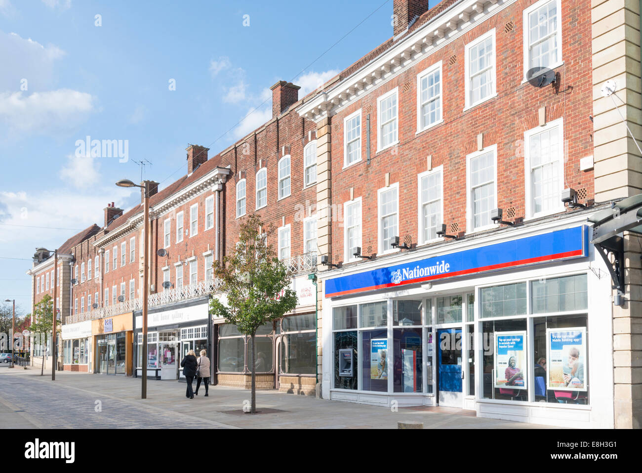 Shops in the town centre at Letchworth Garden City Hertfordshire UK
