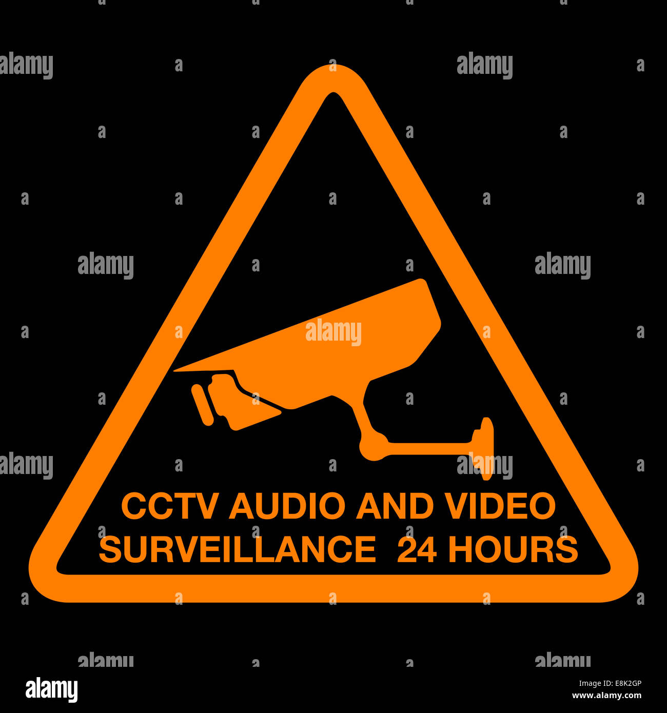 CCTV audio and video surveillance 24 hours, sign, vector Stock Photo
