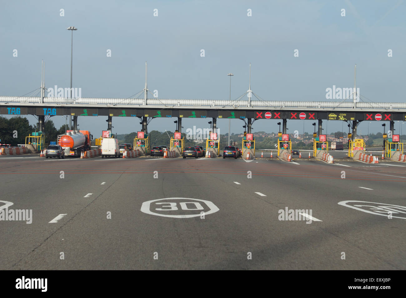 Second Severn Crossing, Severn Bridge toll gate Wales UK Stock Photo