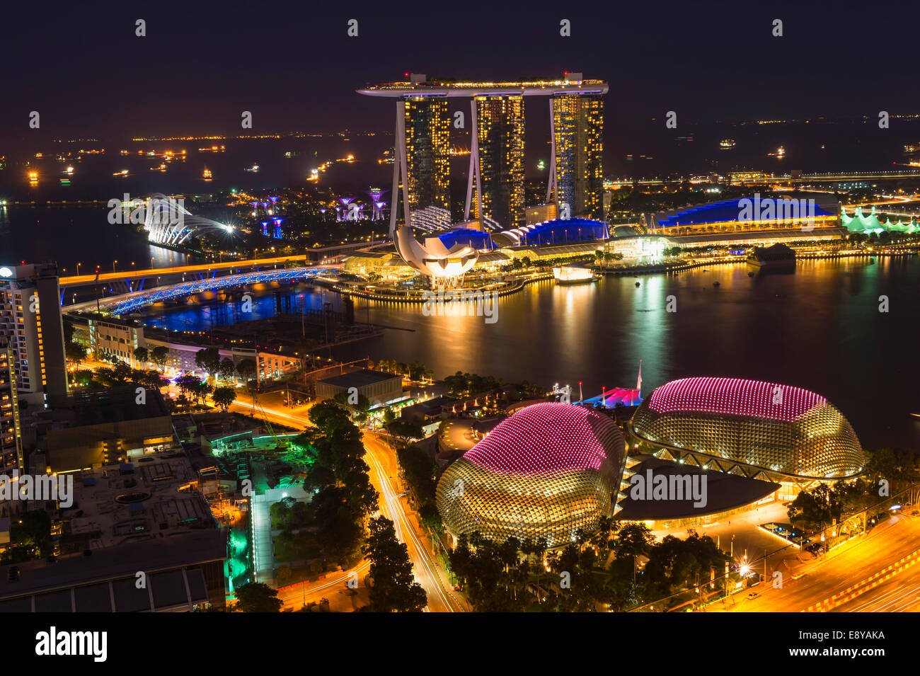 Marina Bay At Night Singapore Asia Stock Photo Alamy