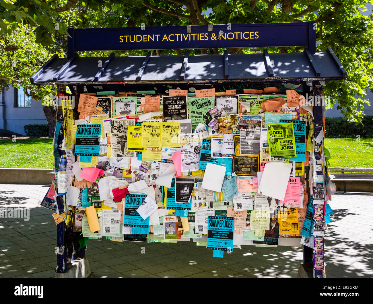 Student Notice Board on the University of California Berkeley campus