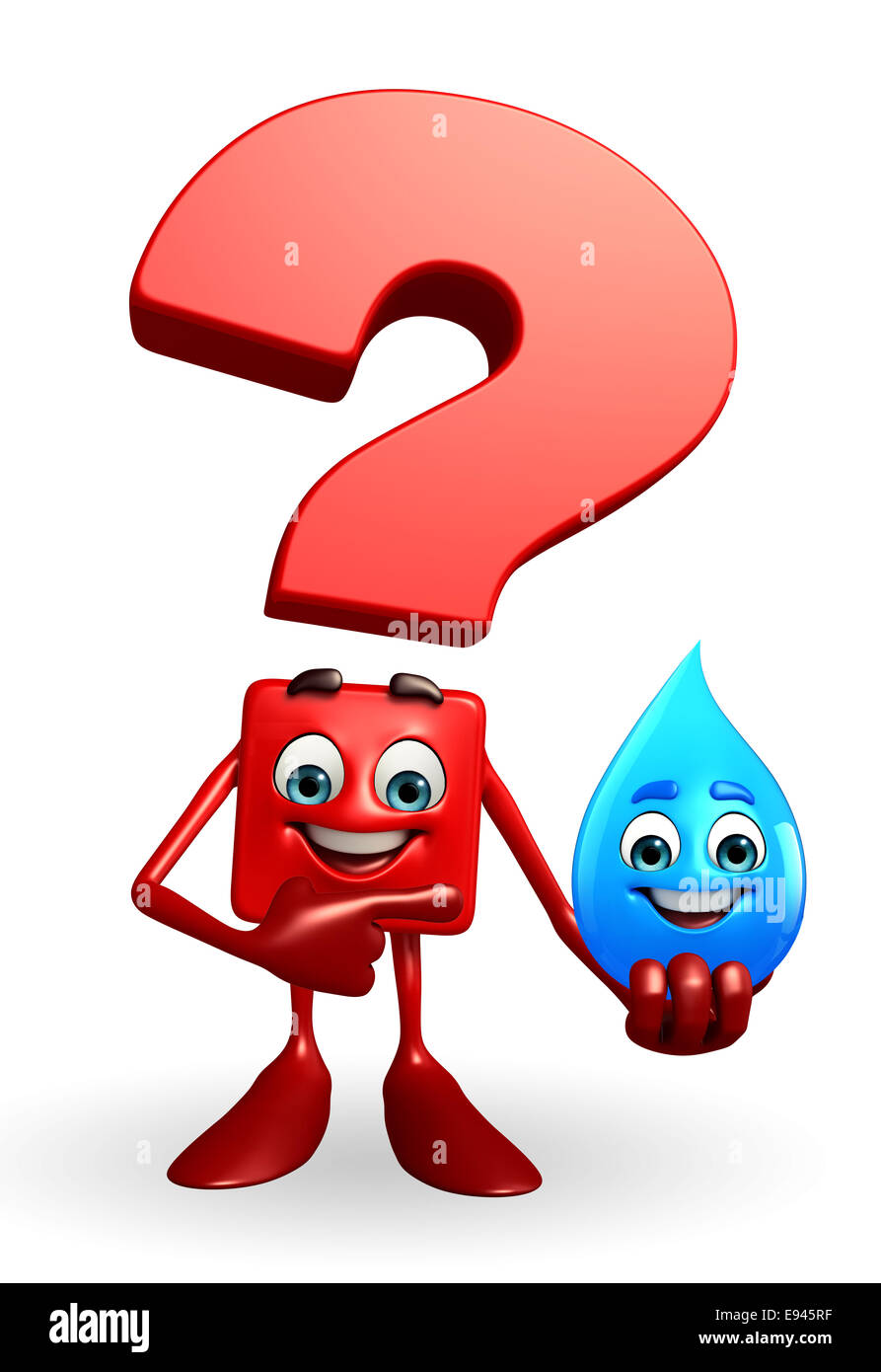 Cartoon Character Of Question Mark With Water Drope Stock Photo Alamy