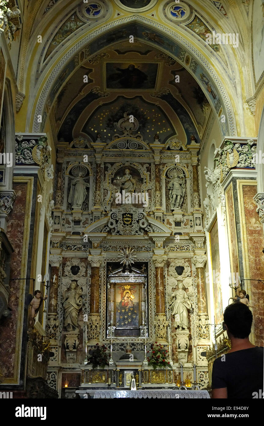 The Nave Of Sanctuary Of Maria Santissima Custonaci Sicily Stock