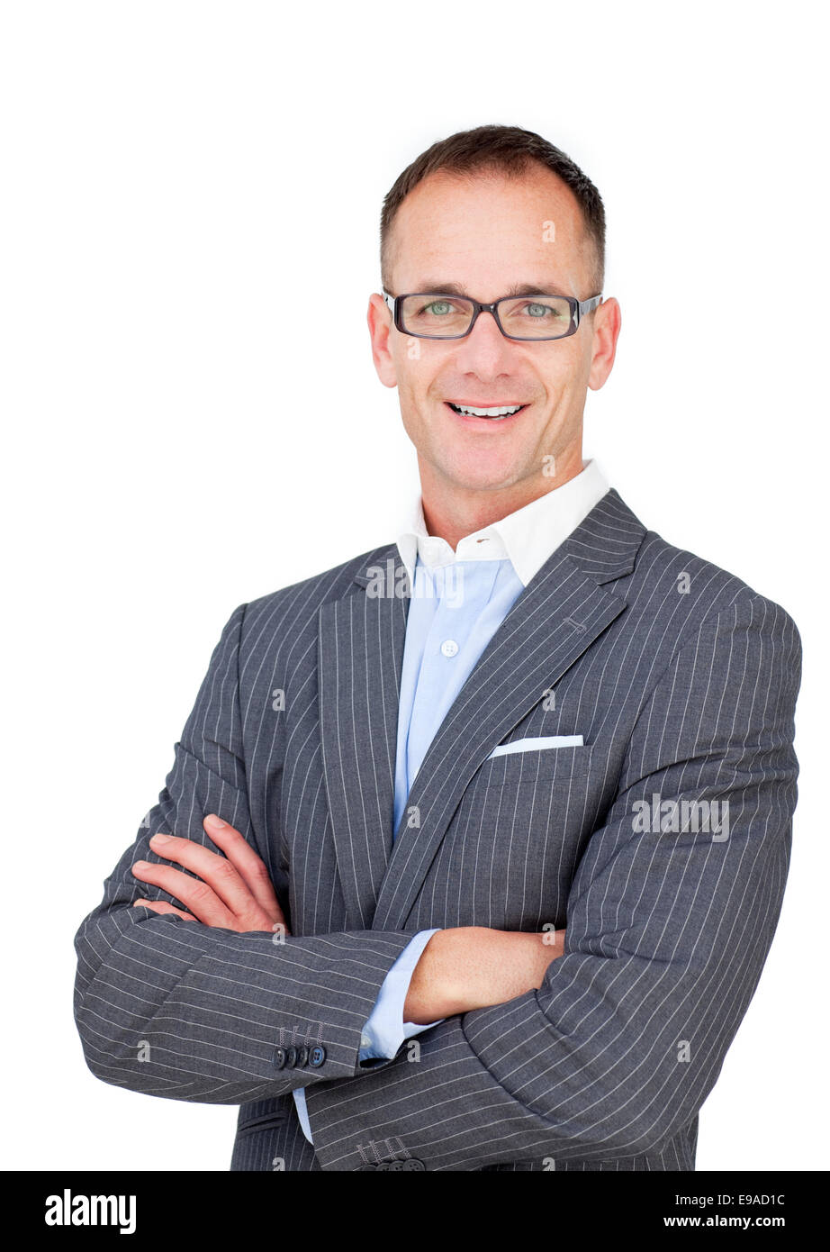 Attractive Mature Businessman Wearing Glasses Stock Photo Alamy