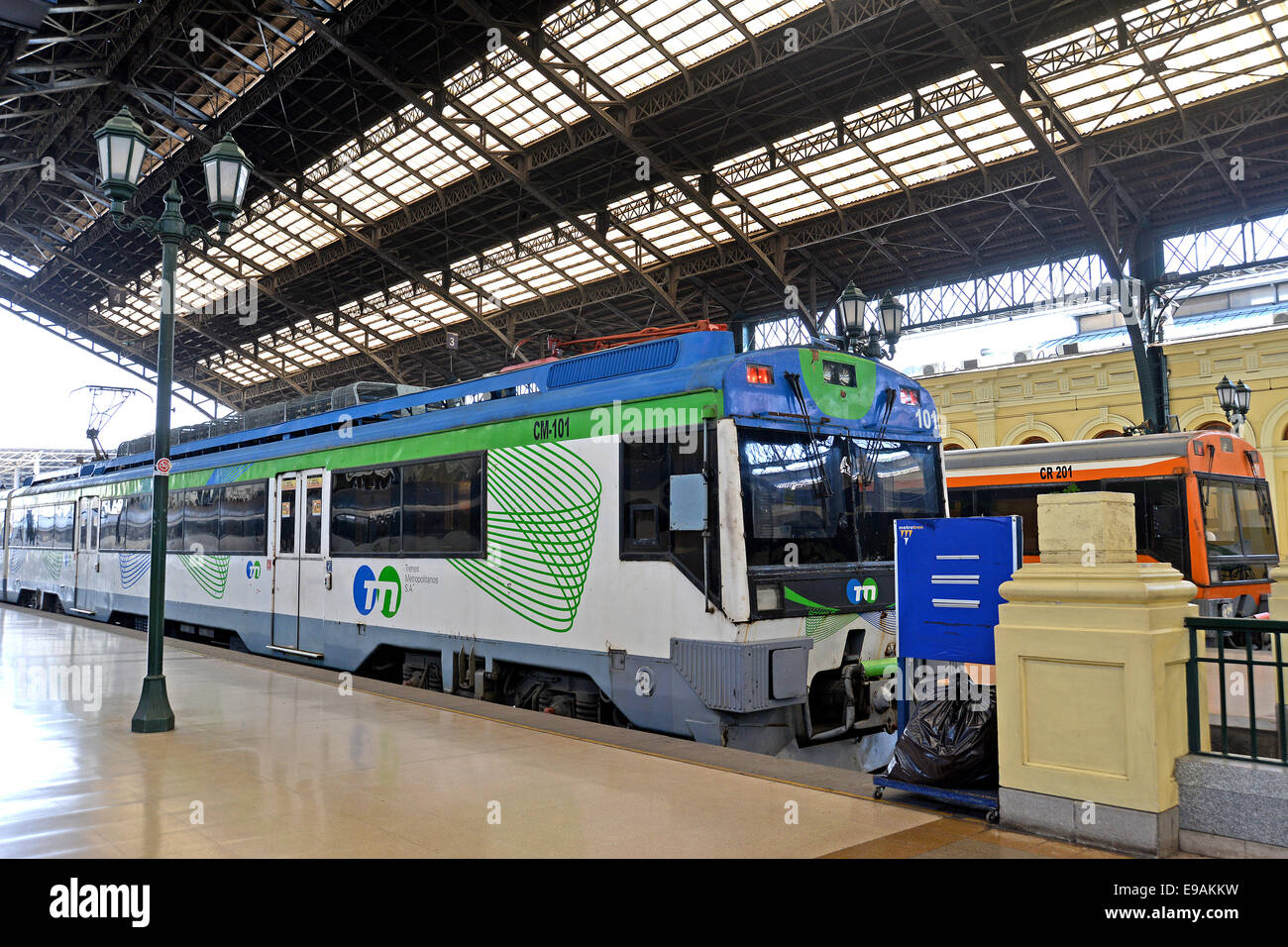 metro train in Estacion Central Santiago Chile Stock Photo, Royalty