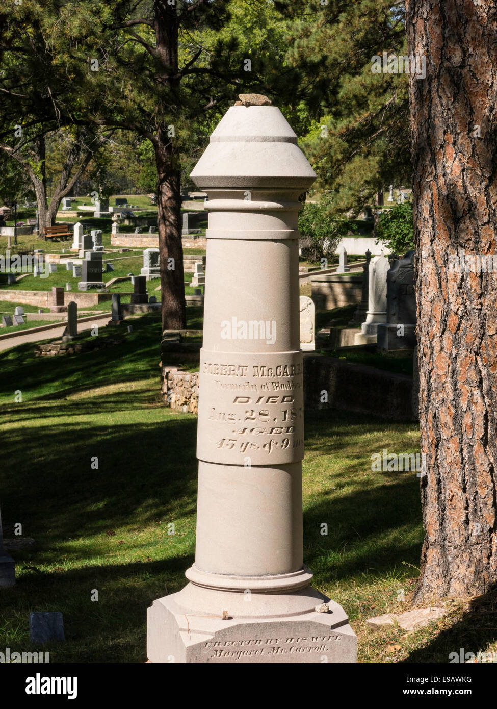 Mount Moriah Cemetery in Deadwood, South Dakota, USA Stock Photo