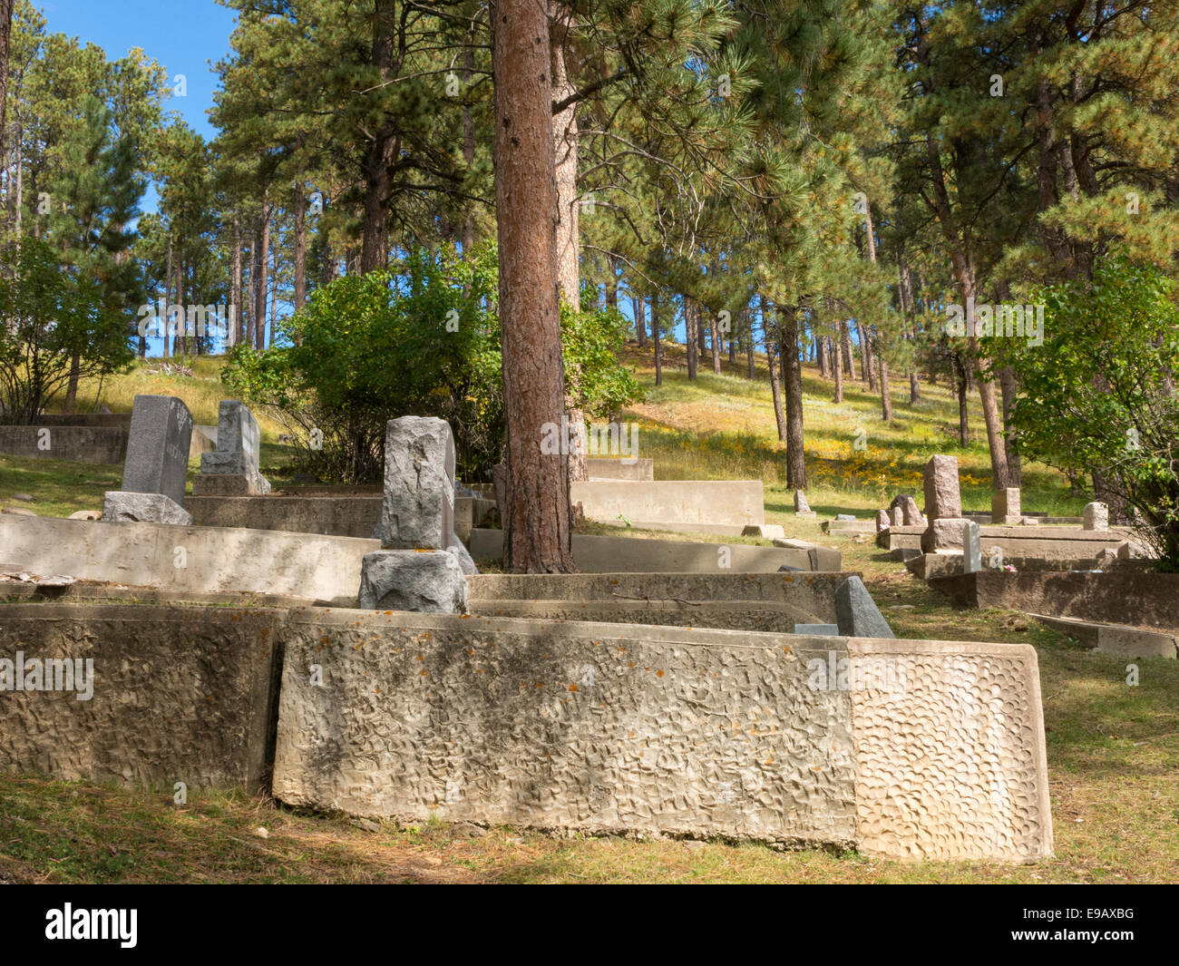 Mount Moriah Cemetery in Deadwood, South Dakota, USA Stock Photo