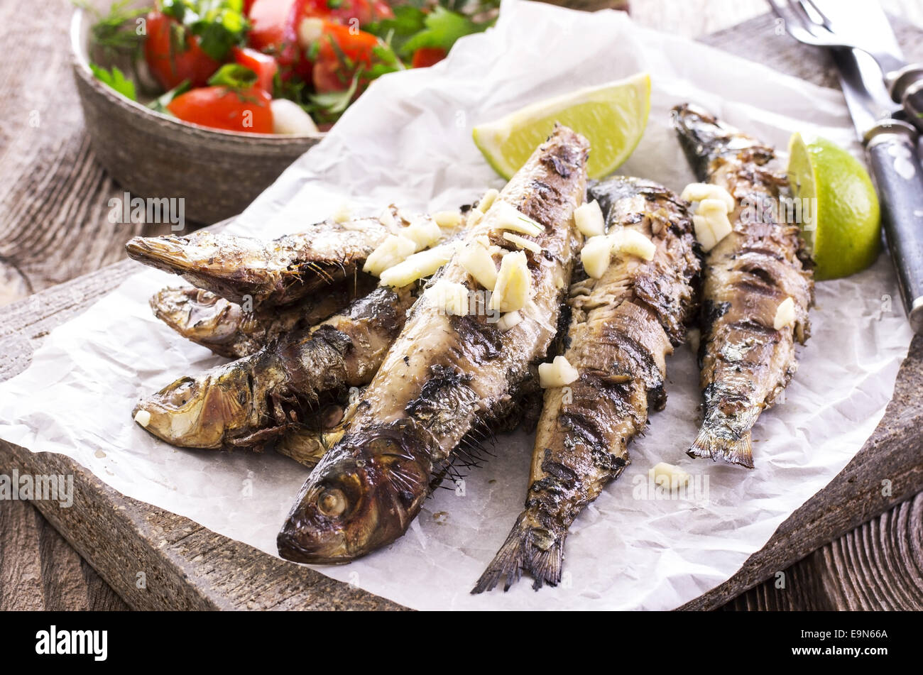 grilled sardines Stock Photo, Royalty Free Image 74839250 Alamy