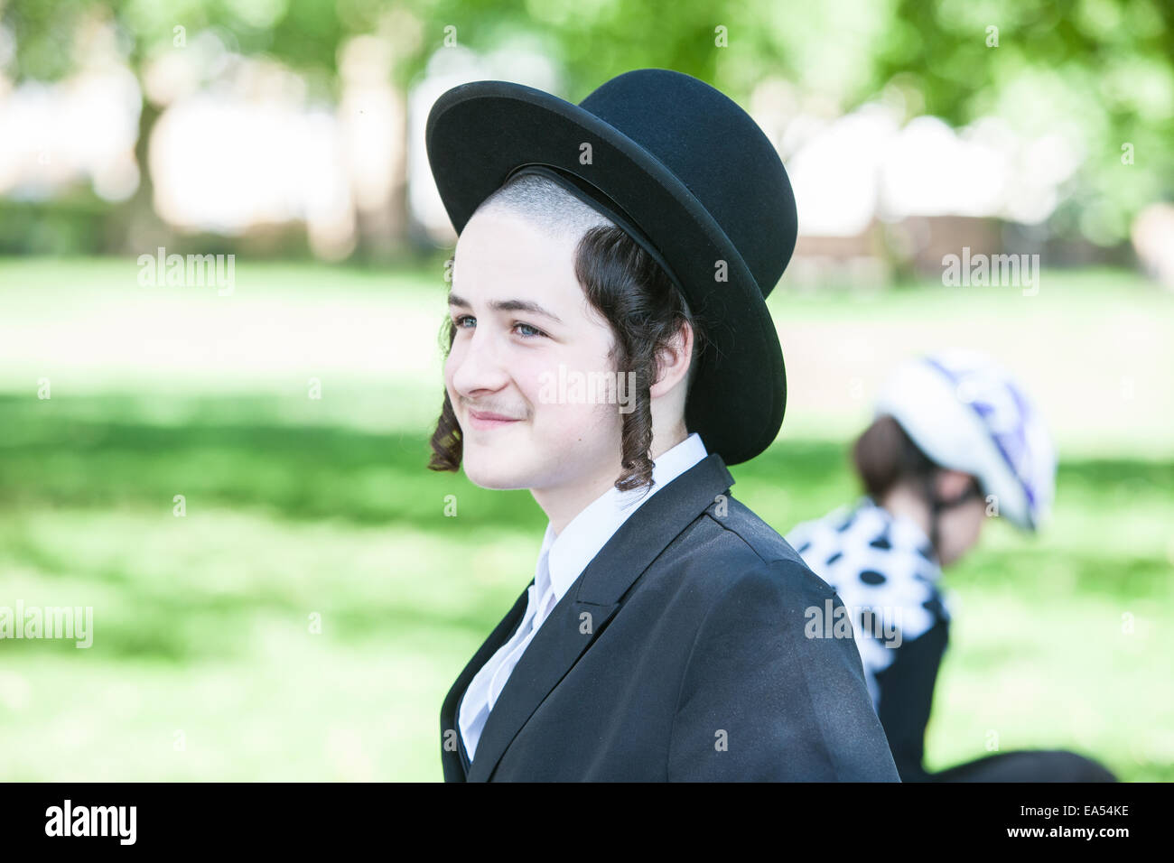 Hasidic Jewish boys in Stamford Hill,the largest Hasidic community in