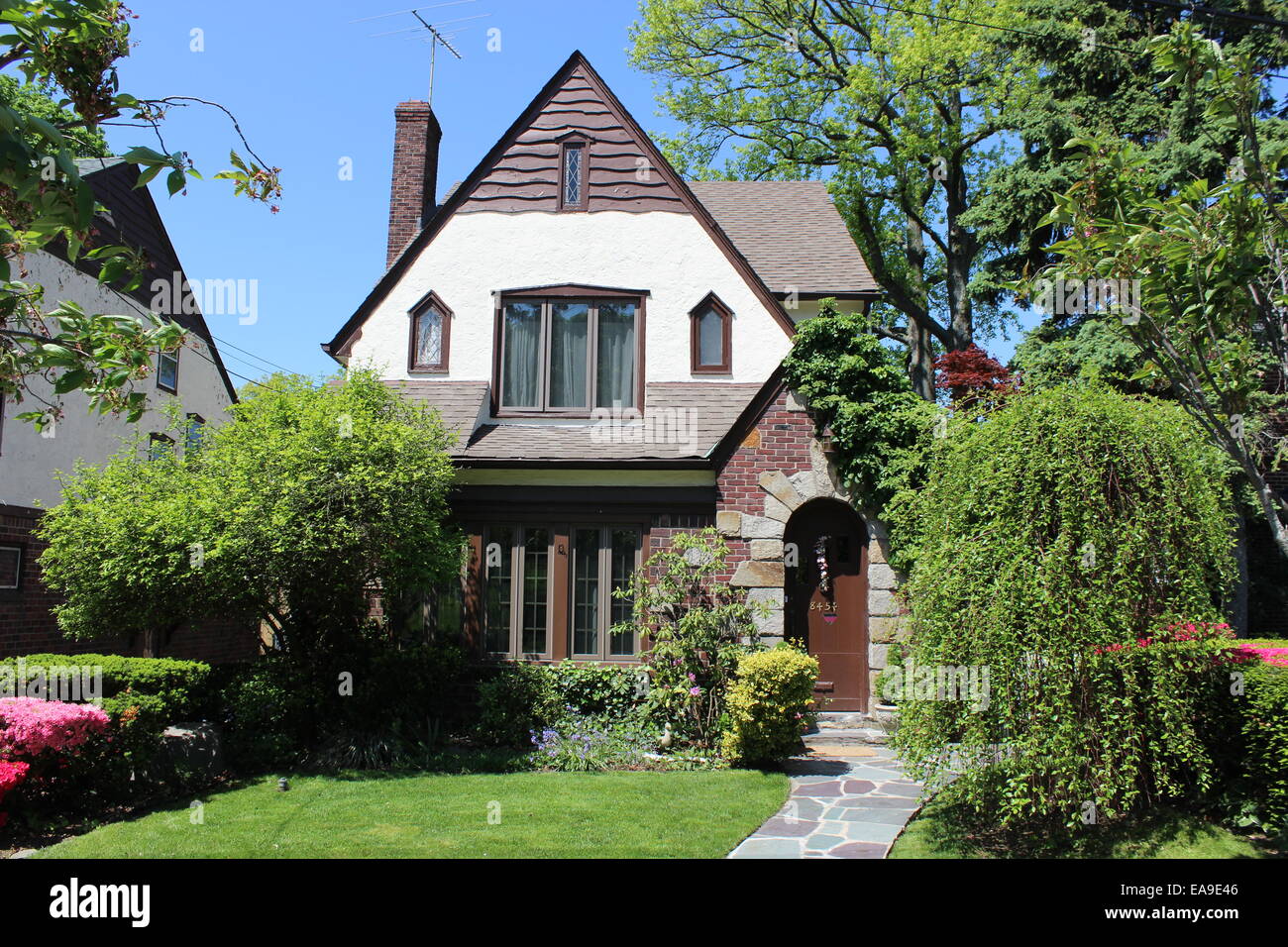 Tudor Revival House, Jamaica Estates, Queens, New York Stock Photo