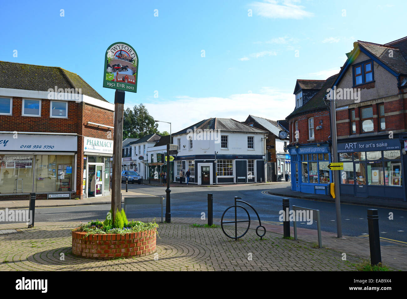 Town sign, High Street, Twyford, Berkshire, England, United Kingdom