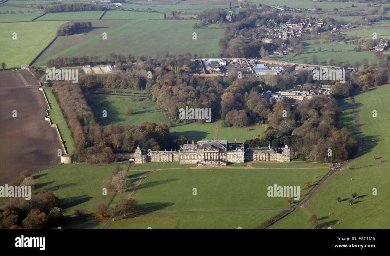 aerial view of Wentworth Woodhouse country house near Rotherham Stock
