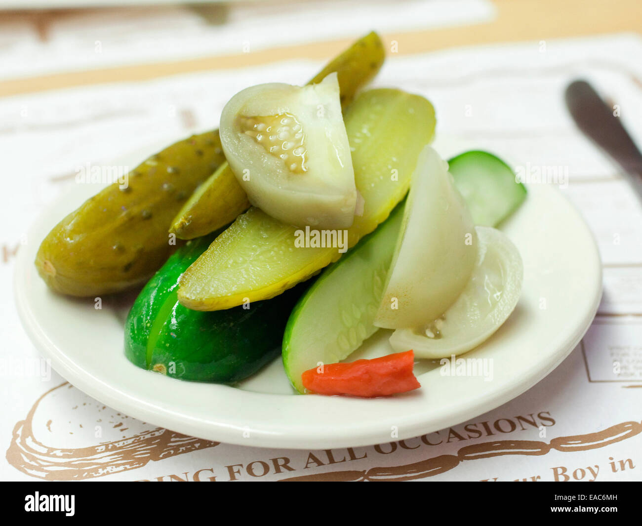 plate of deli pickles Stock Photo, Royalty Free Image 75256737 Alamy