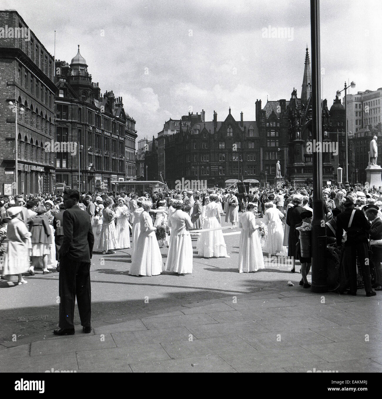 1950s, historical, girls in a parade, Manchester, England Stock Photo