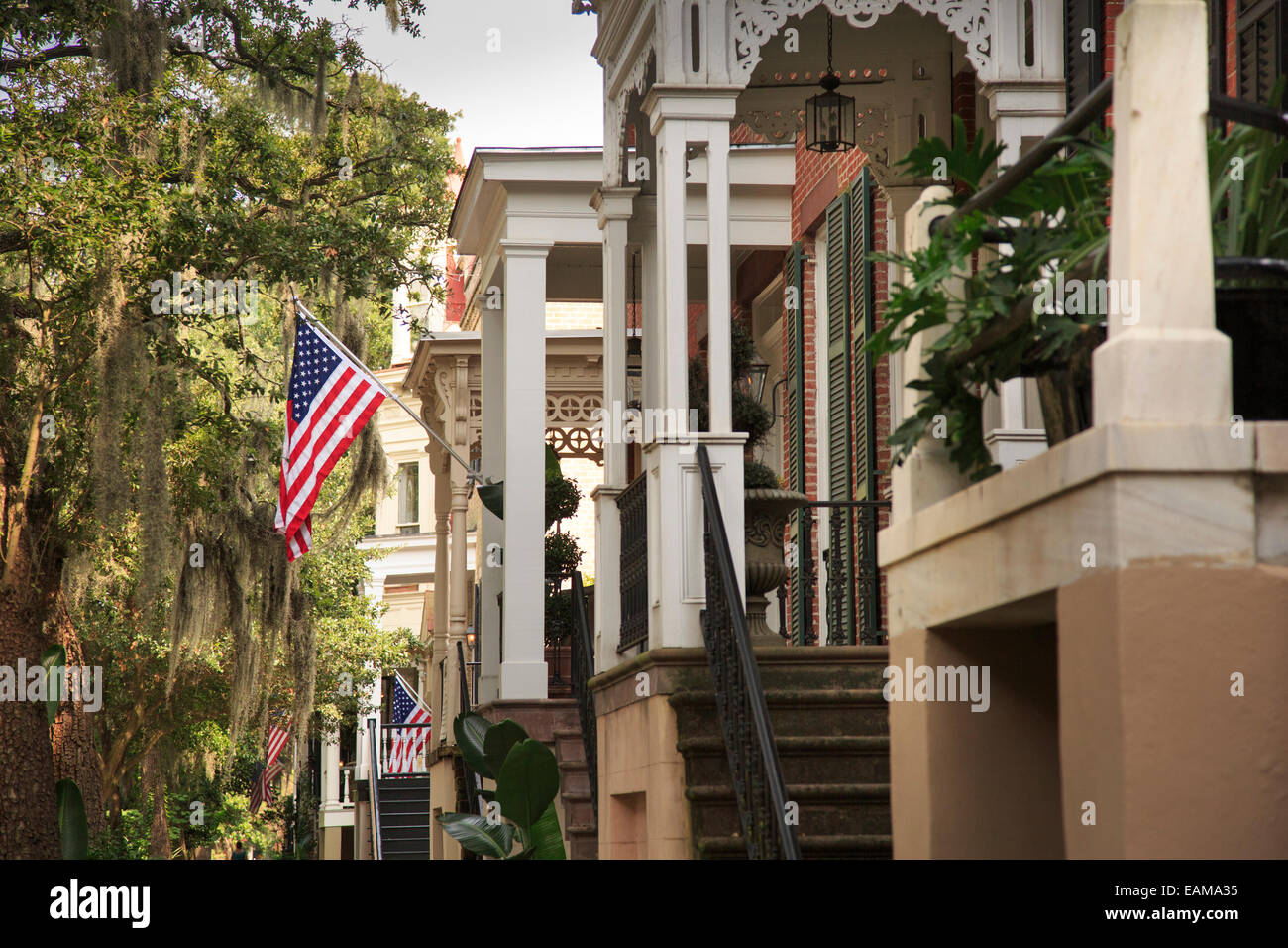 Jones Street, Savannah USA Stock Photo, Royalty Free Image